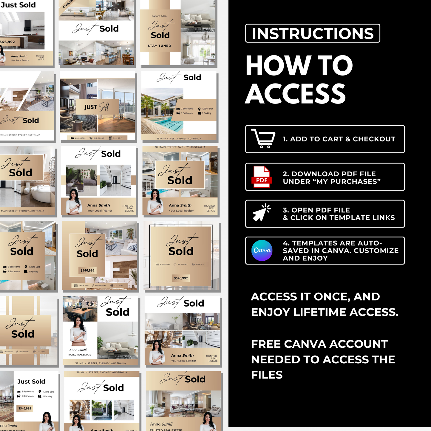just sold social media template bundle-luxury gold(how to access)