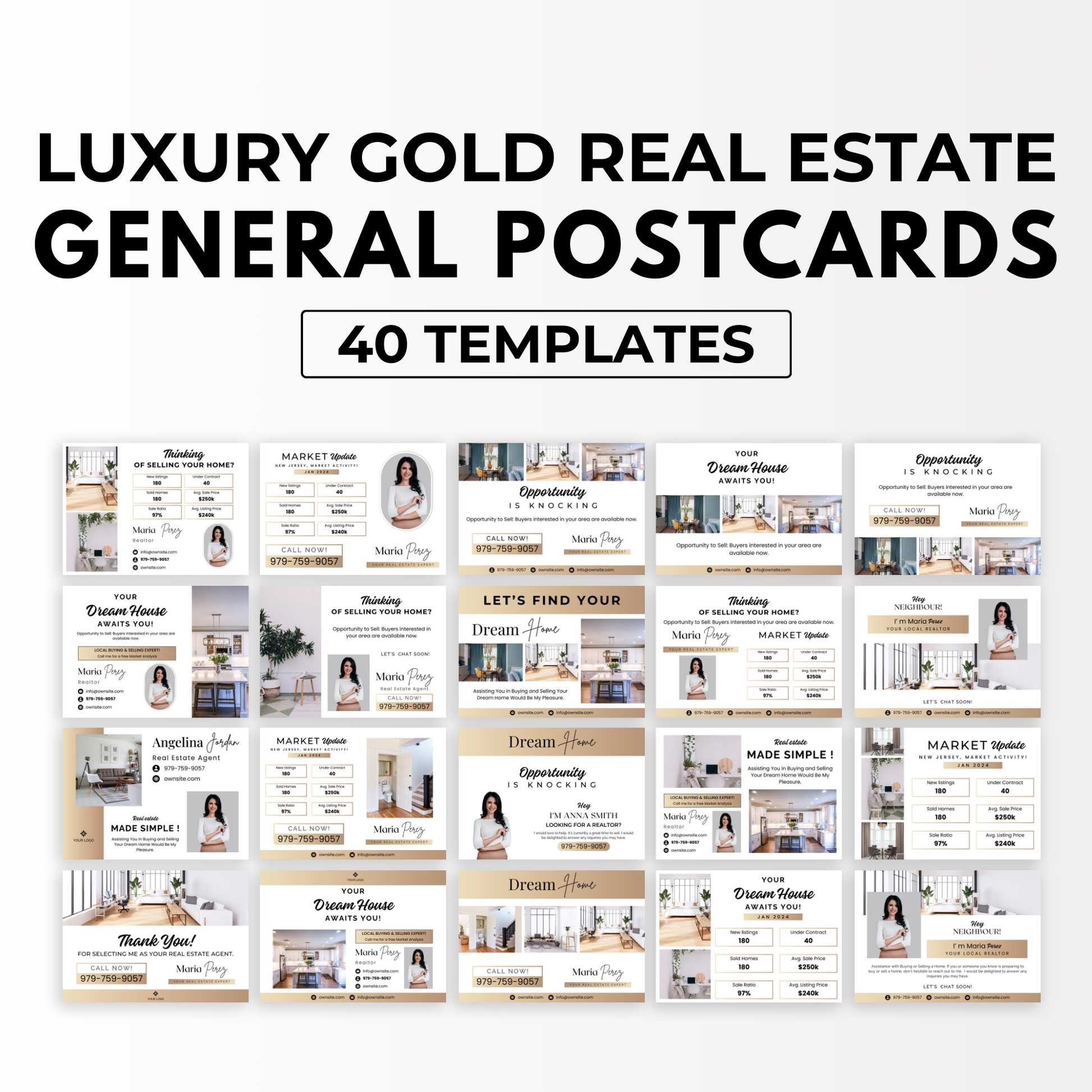 General Postcard Templates - Luxury Gold