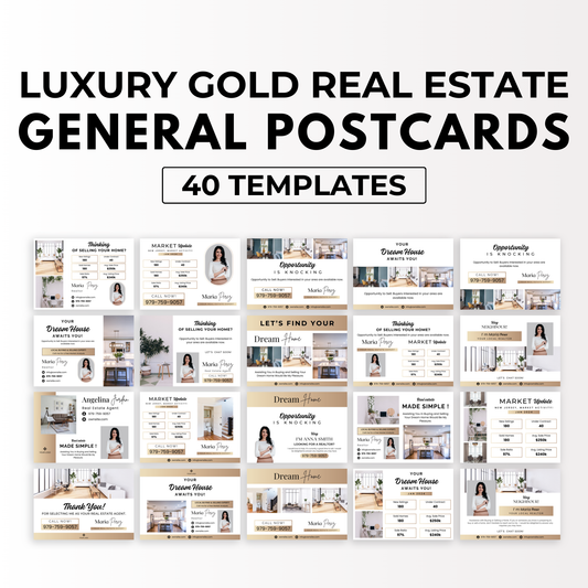 General Postcard Templates - Luxury Gold