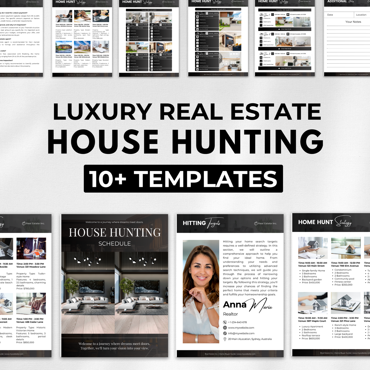 house hunting template bundle-luxury black