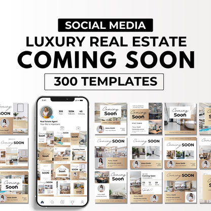 Coming Soon Social Media Template Bundle-Luxury Gold