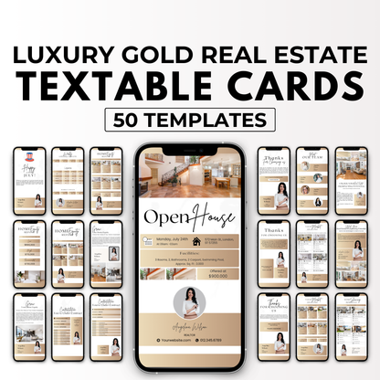 Textable Cards Bundle-Luxury Gold