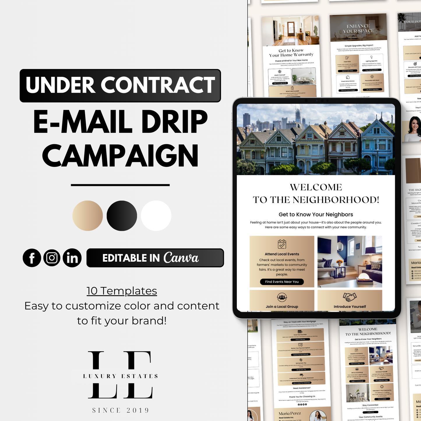 under contract e-mail drip campaign-luxury gold