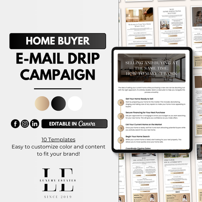 Home Buyer E-Mail Drip Campaign-Luxury Gold