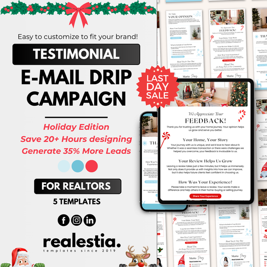 Festive Client Review Email Drip Campaign - Changeable Colors