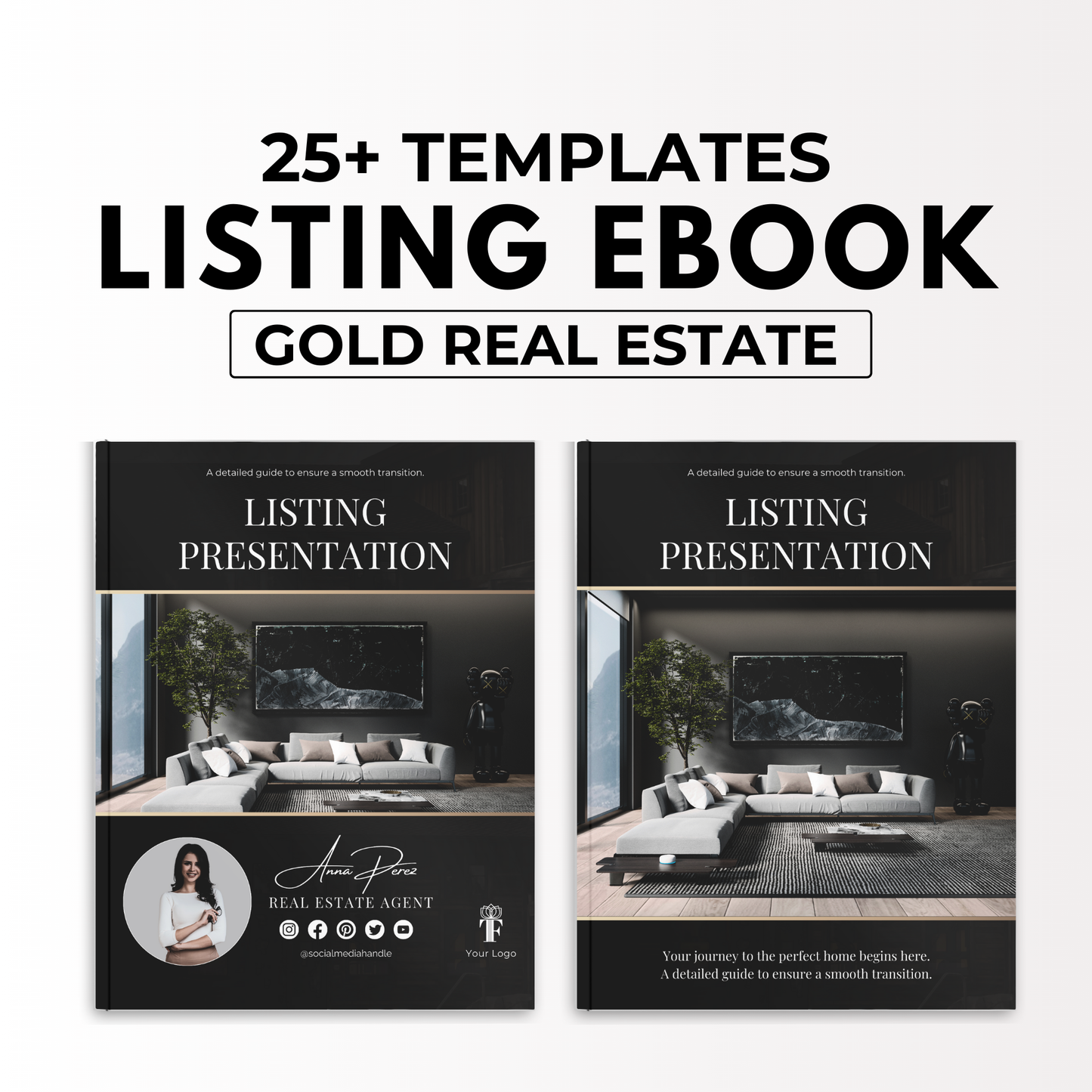 listing presentation template bundle-luxury gold