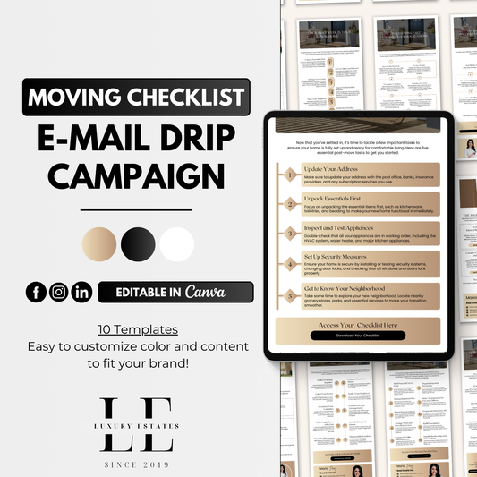 Moving Checklist E-Mail Drip Campaign-Luxury Gold