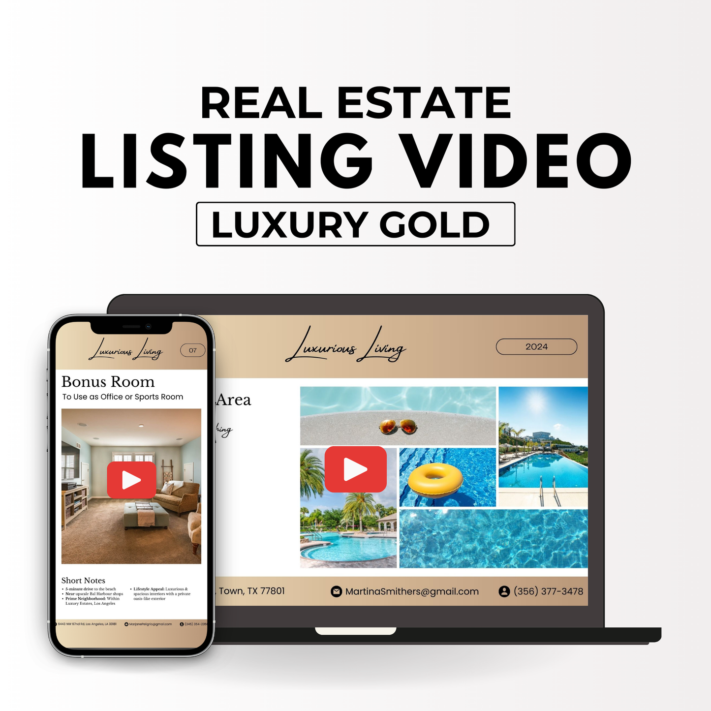 luxury listing video template bundle-luxury gold