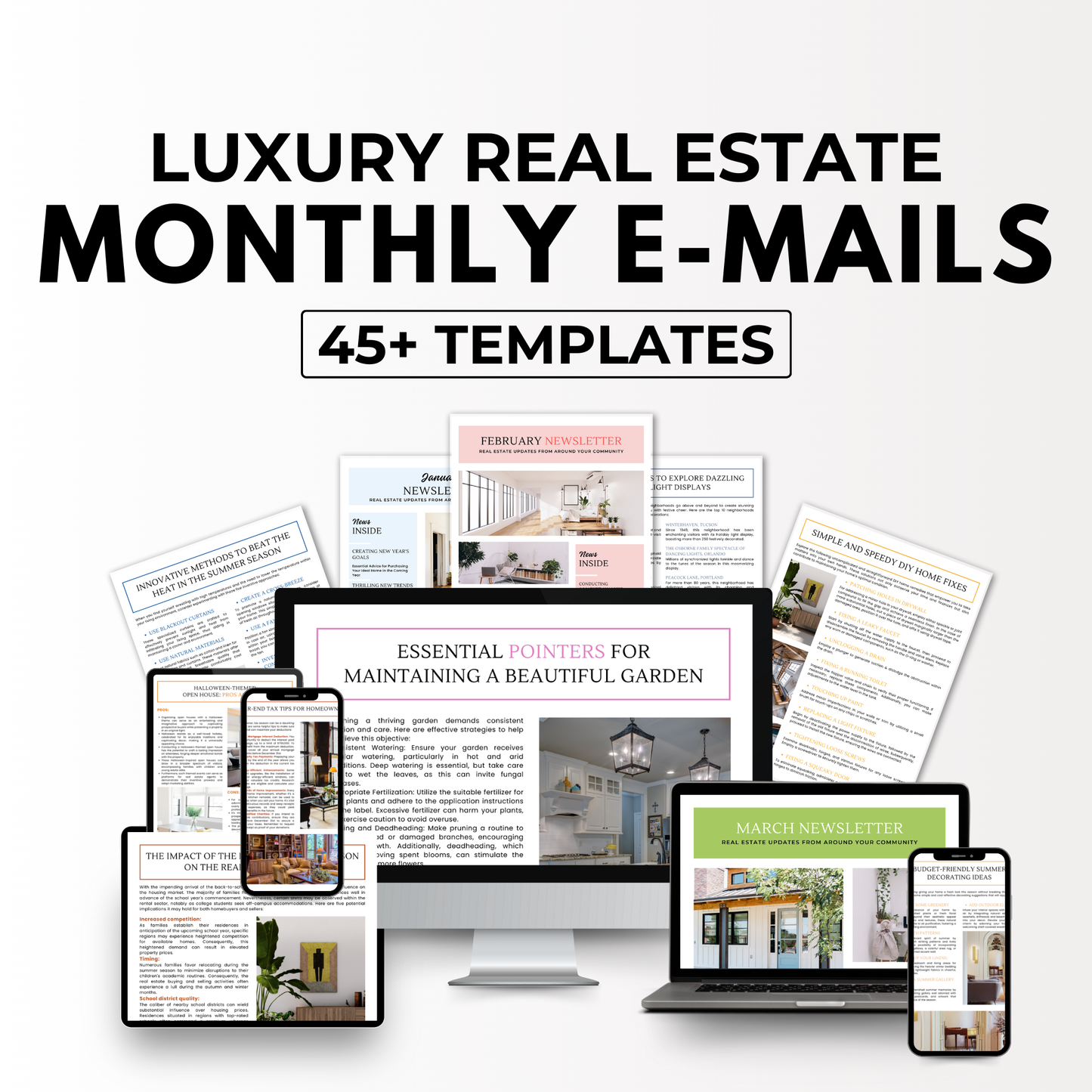 monthly email template -luxury gold