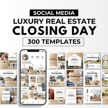 Closing Day Social Media Template Bundle-Luxury Gold