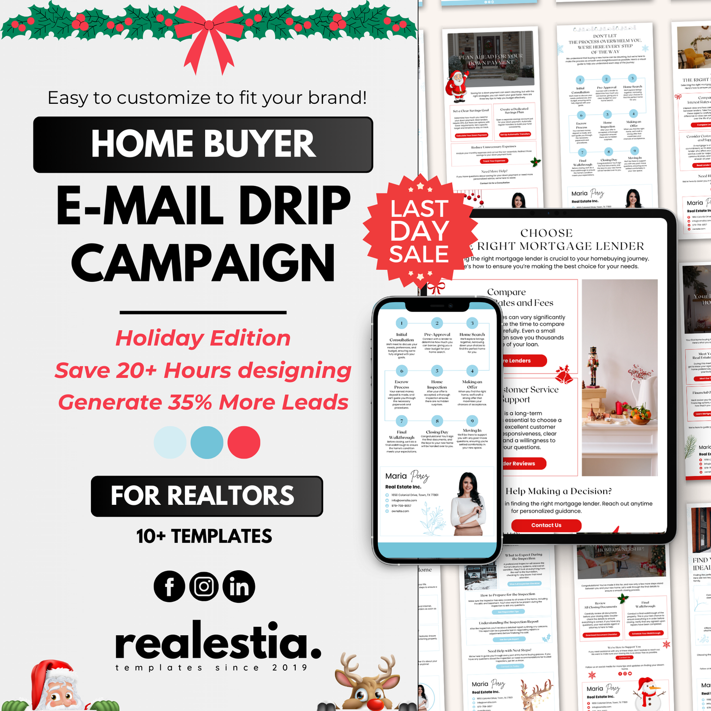 festive home buyer e-mail drip campaign- color changeable