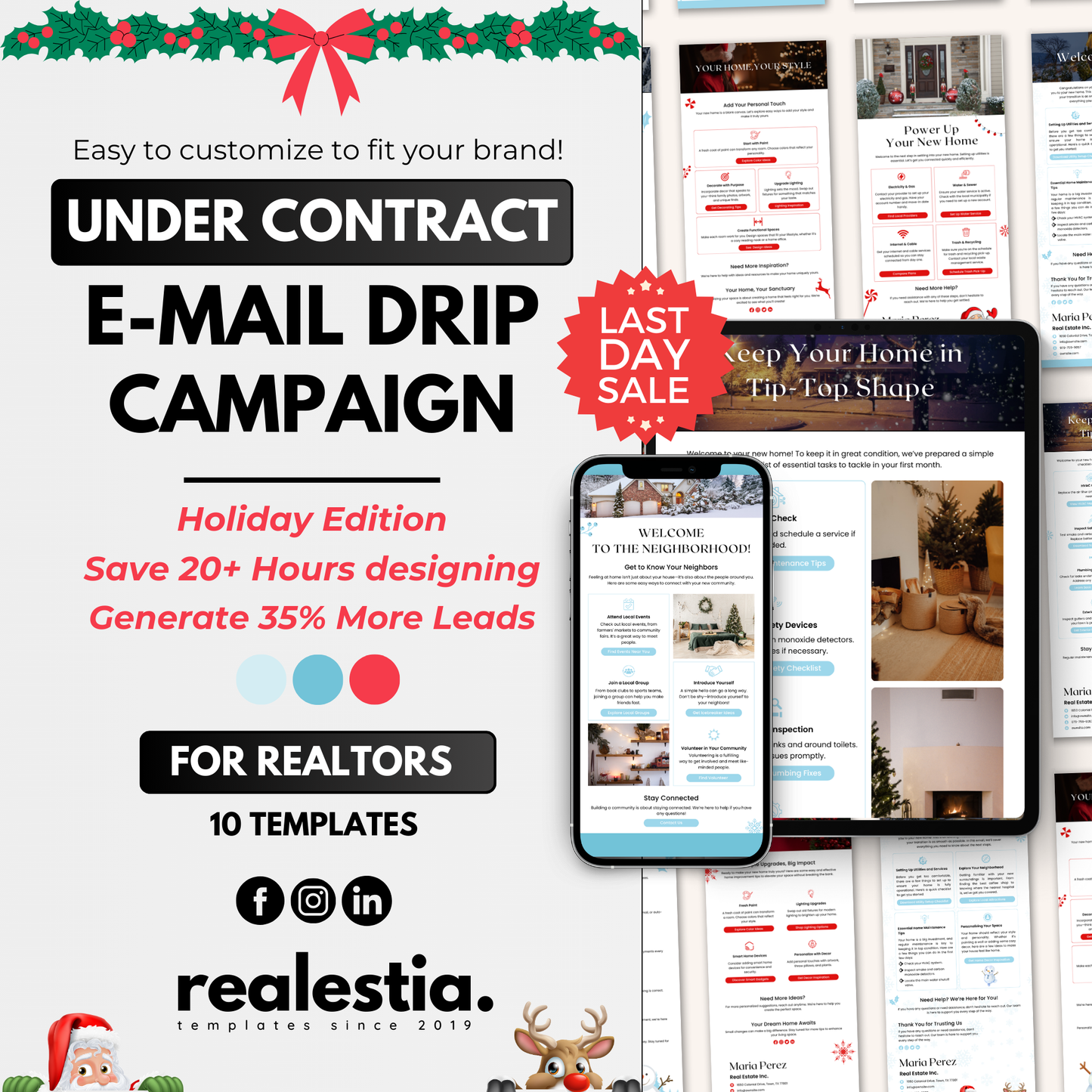 festive under contract e-mail drip campaign - changeable colors