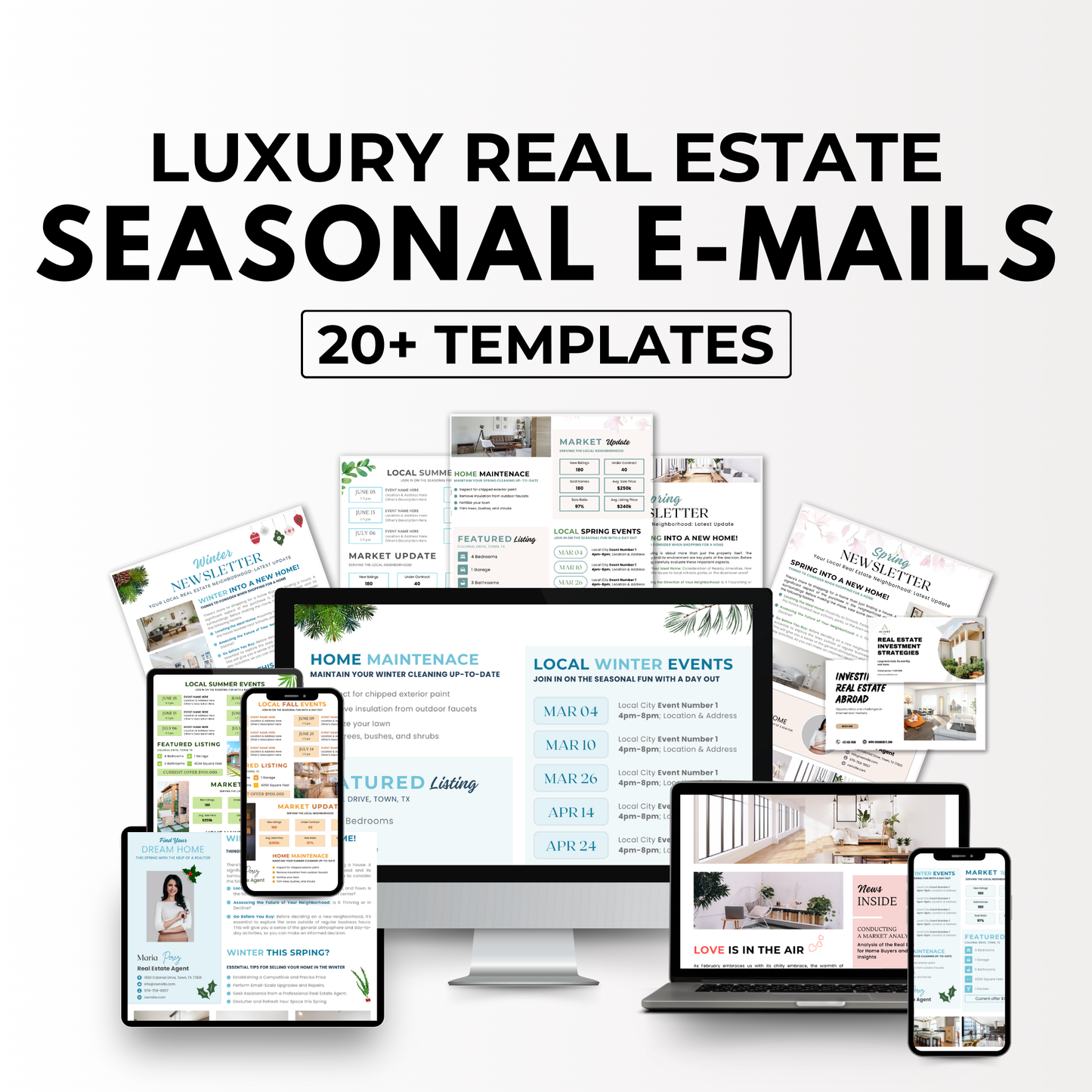 seasonal email template bundle-seasonal colors