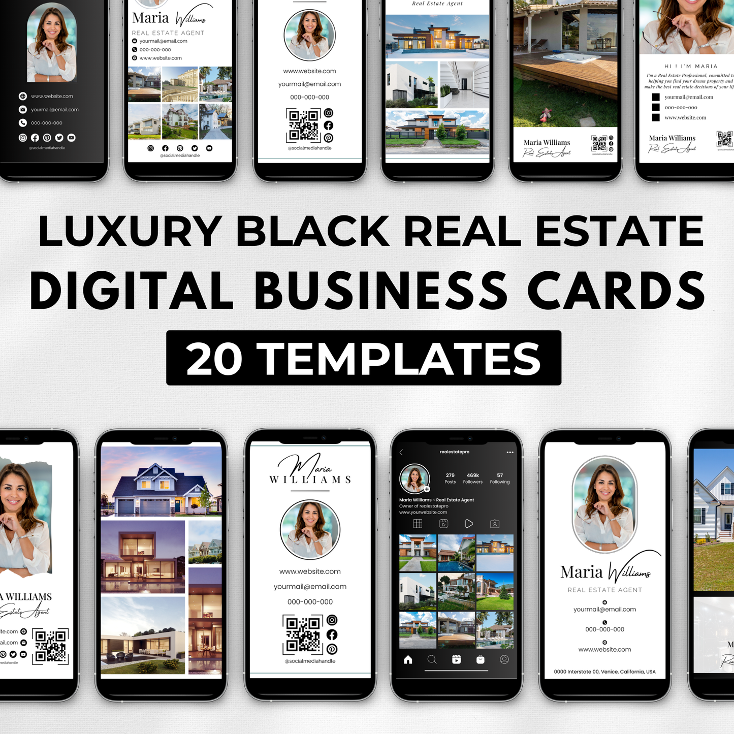 digital business card bundle-luxury black