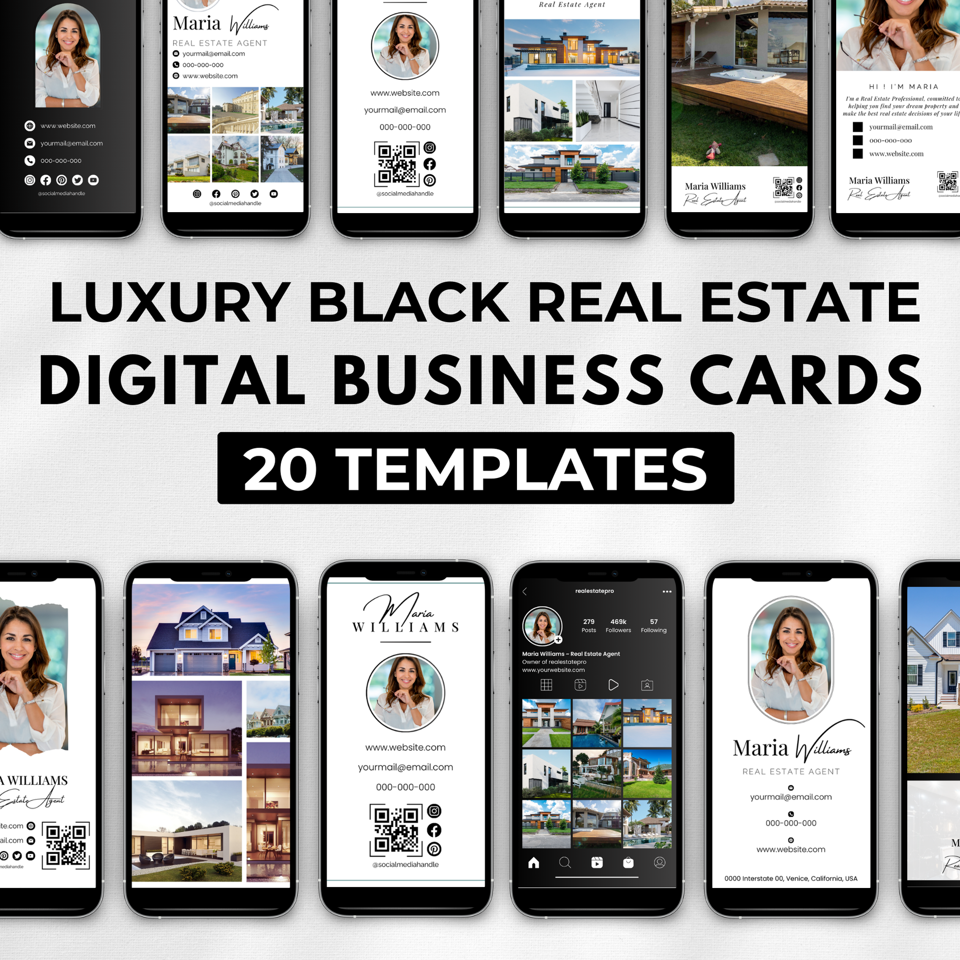 Digital Business Card Bundle-Luxury Black