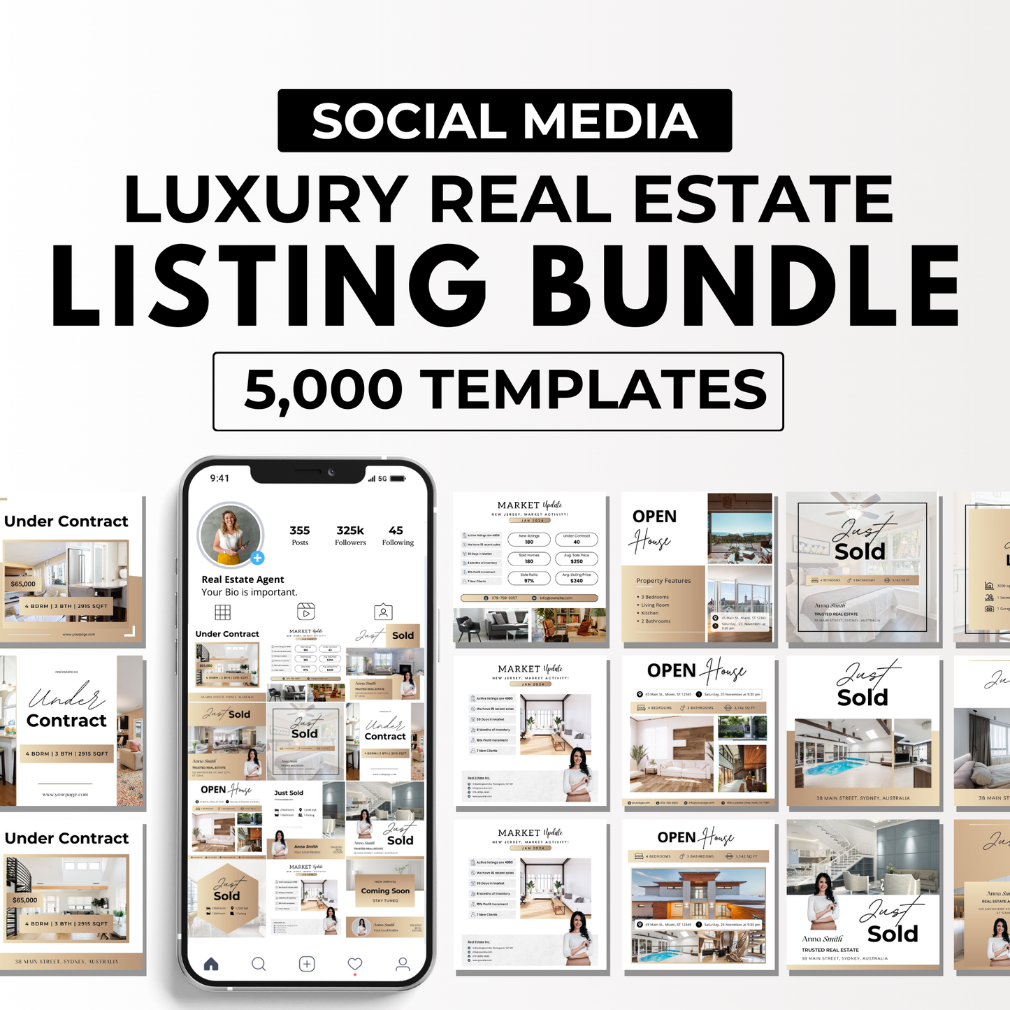 social media listing bundle-luxury gold