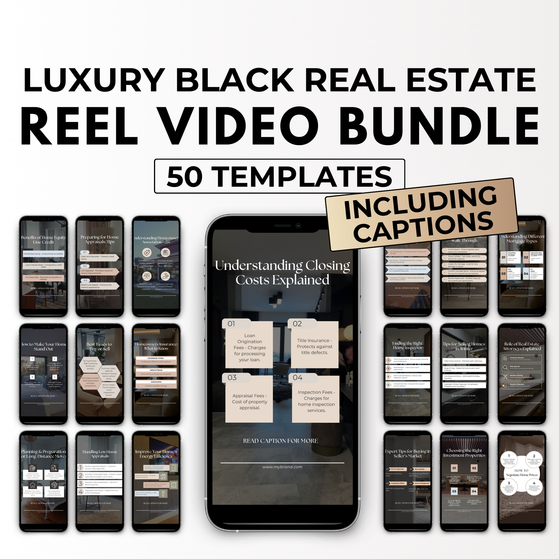 Reel Template Bundle - Ideal for Engagement On Instagram, YouTube, and TikTok-Luxury Gold