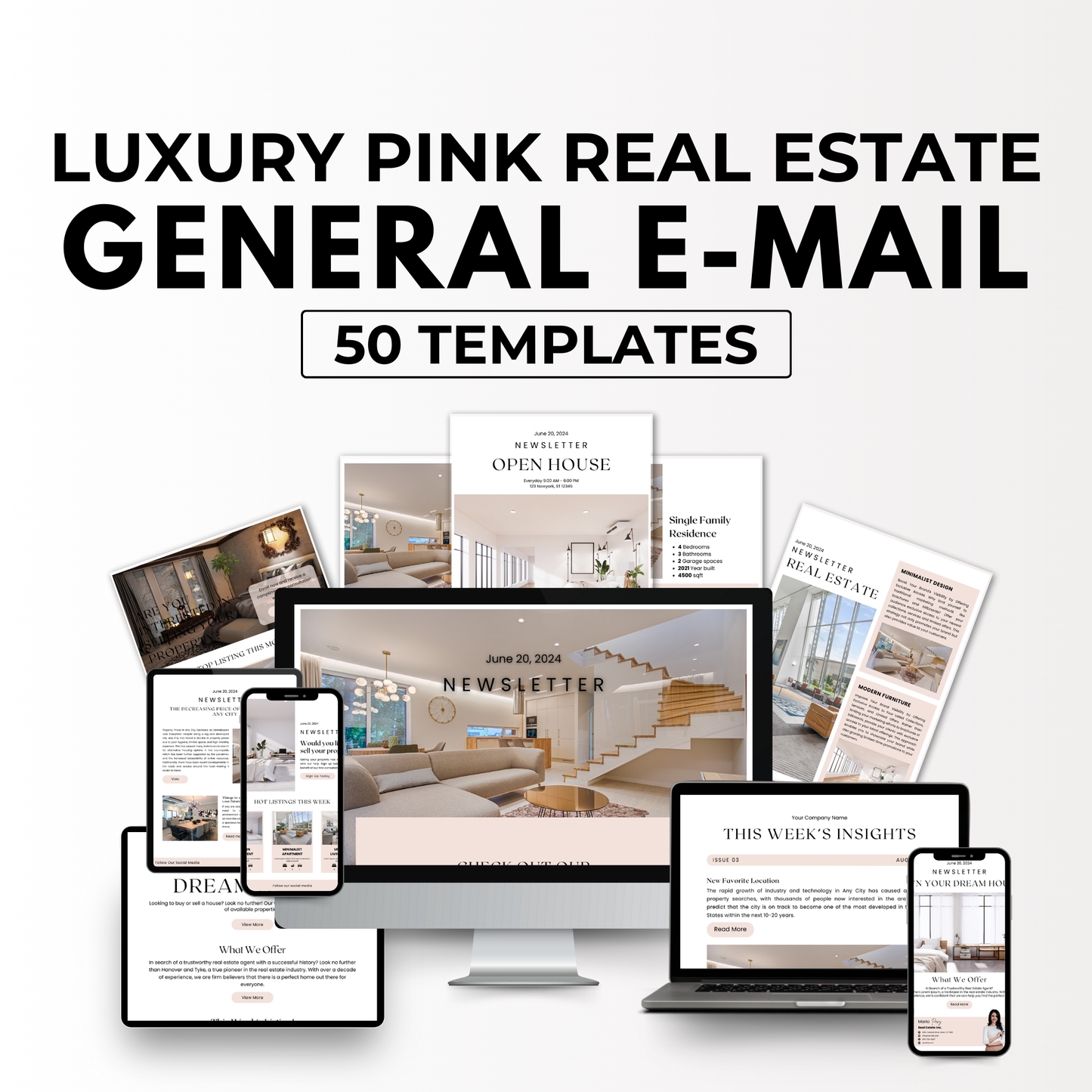 general email template - soft blush pink