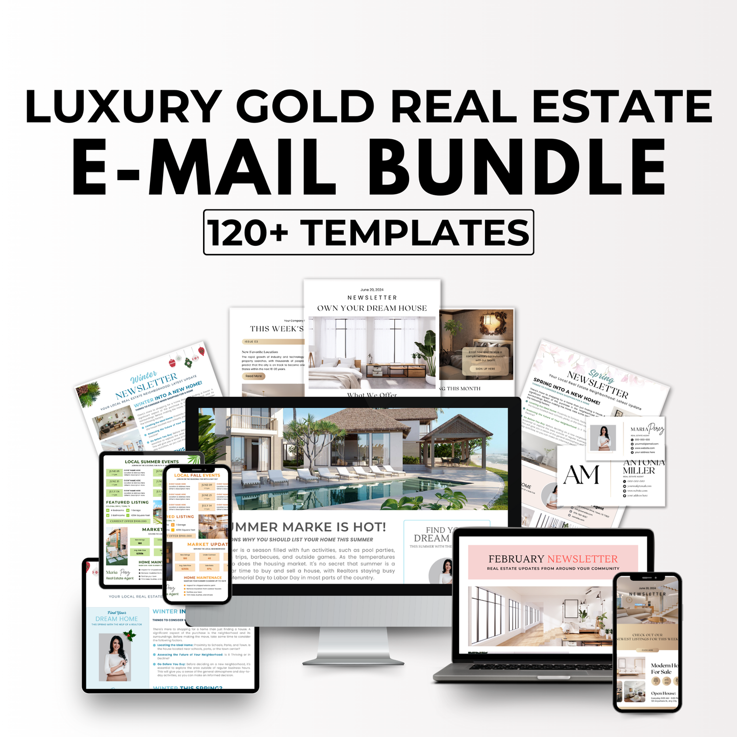 email template bundle - luxury gold