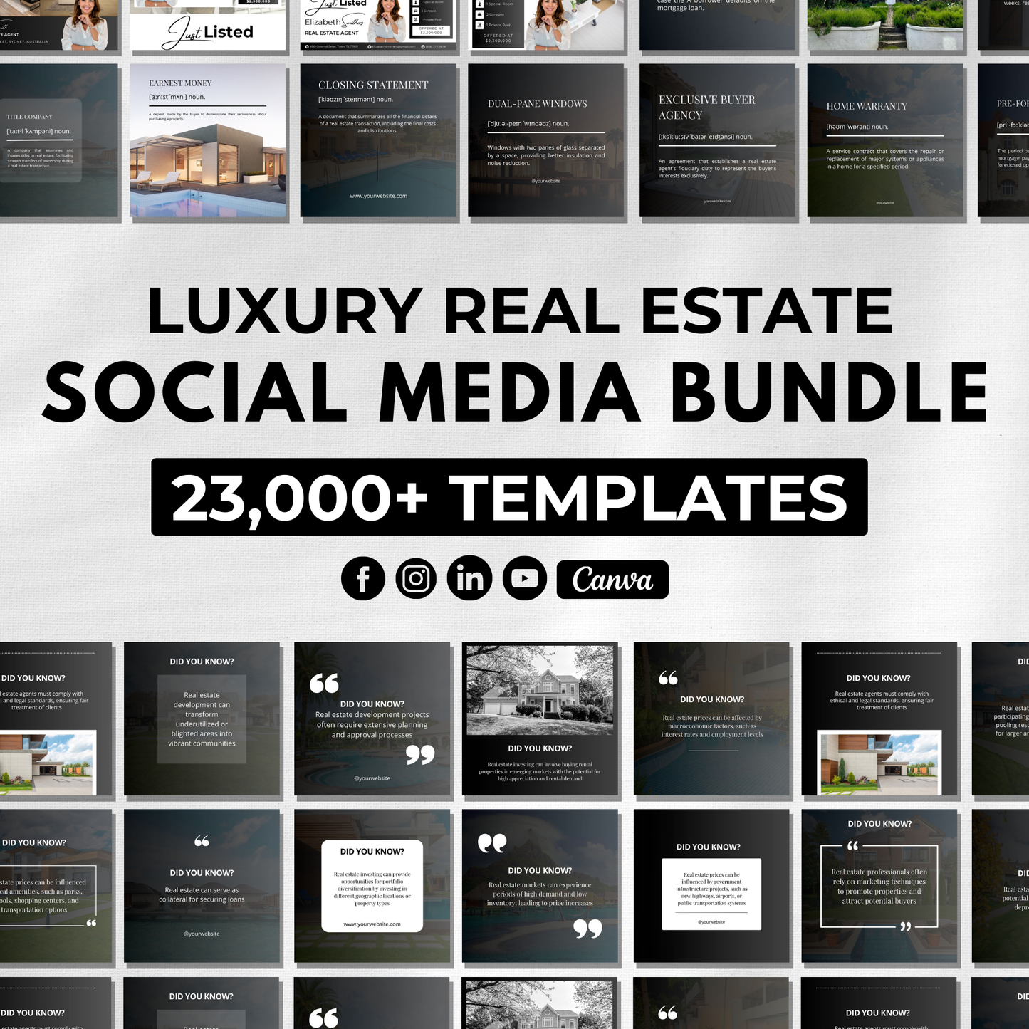 big social media template bundle-luxury black