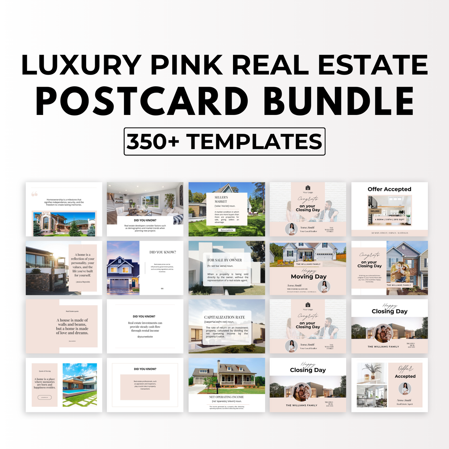 postcard bundle- soft blush pink