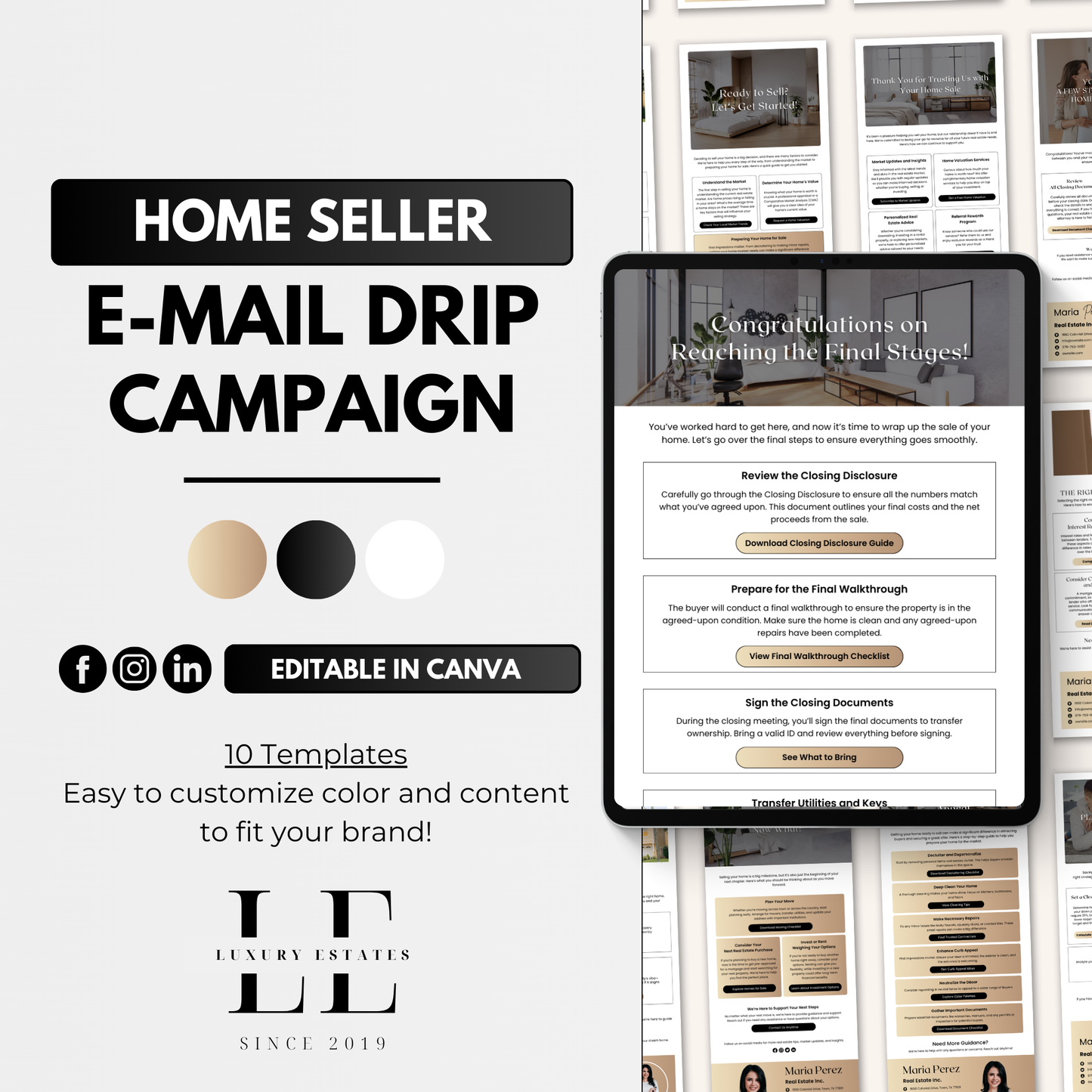 home seller e-mail drip campaign-luxury gold