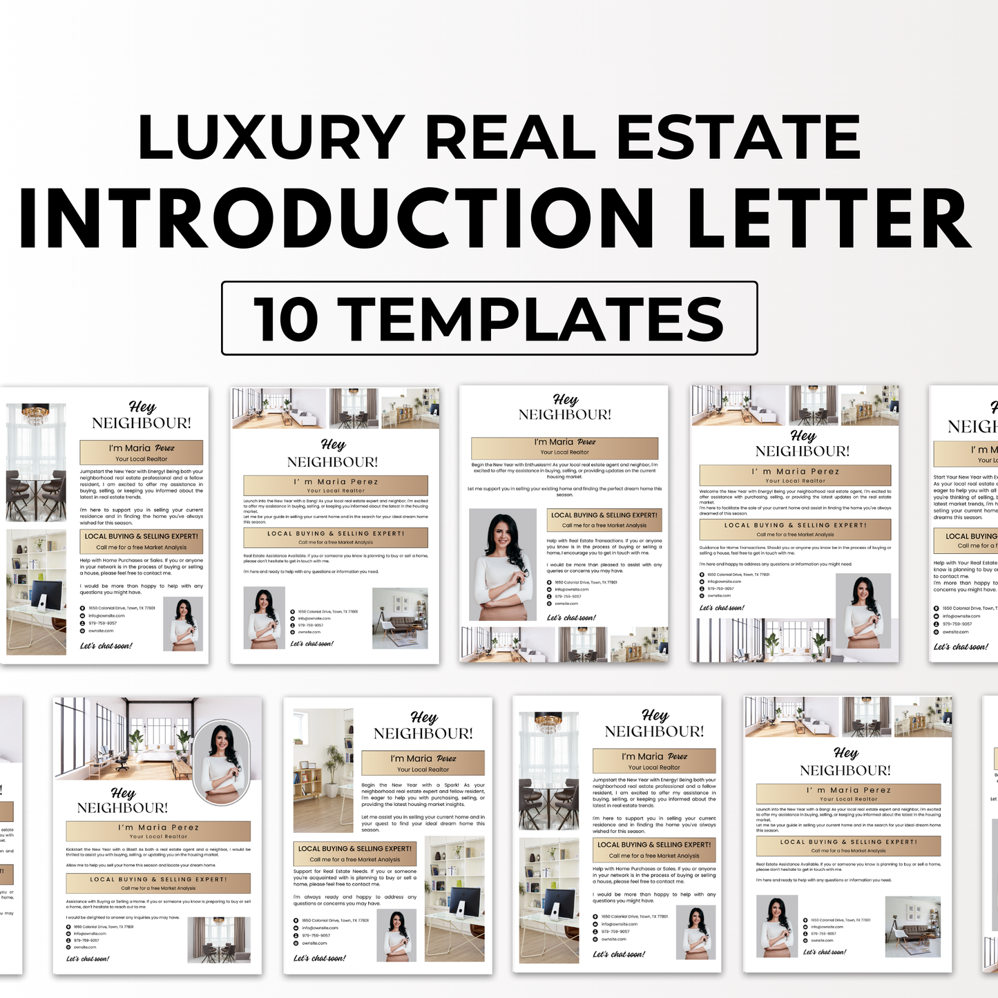 introduction flyer template bundle-luxury gold