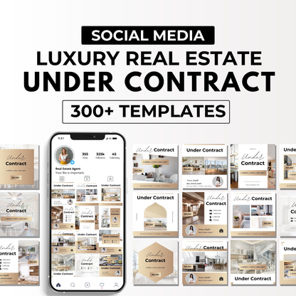 Under Contract Social Media Template Bundle-Luxury Gold