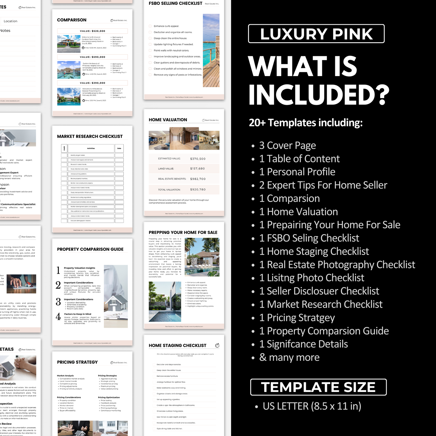 fsbo guide template bundle- soft blush pink