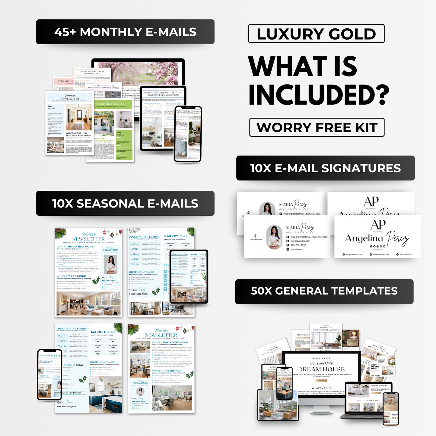 email template bundle - luxury gold