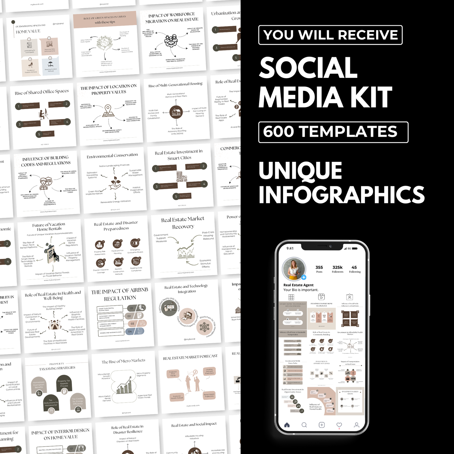 infographics mega pack-boho colors(social media kit)