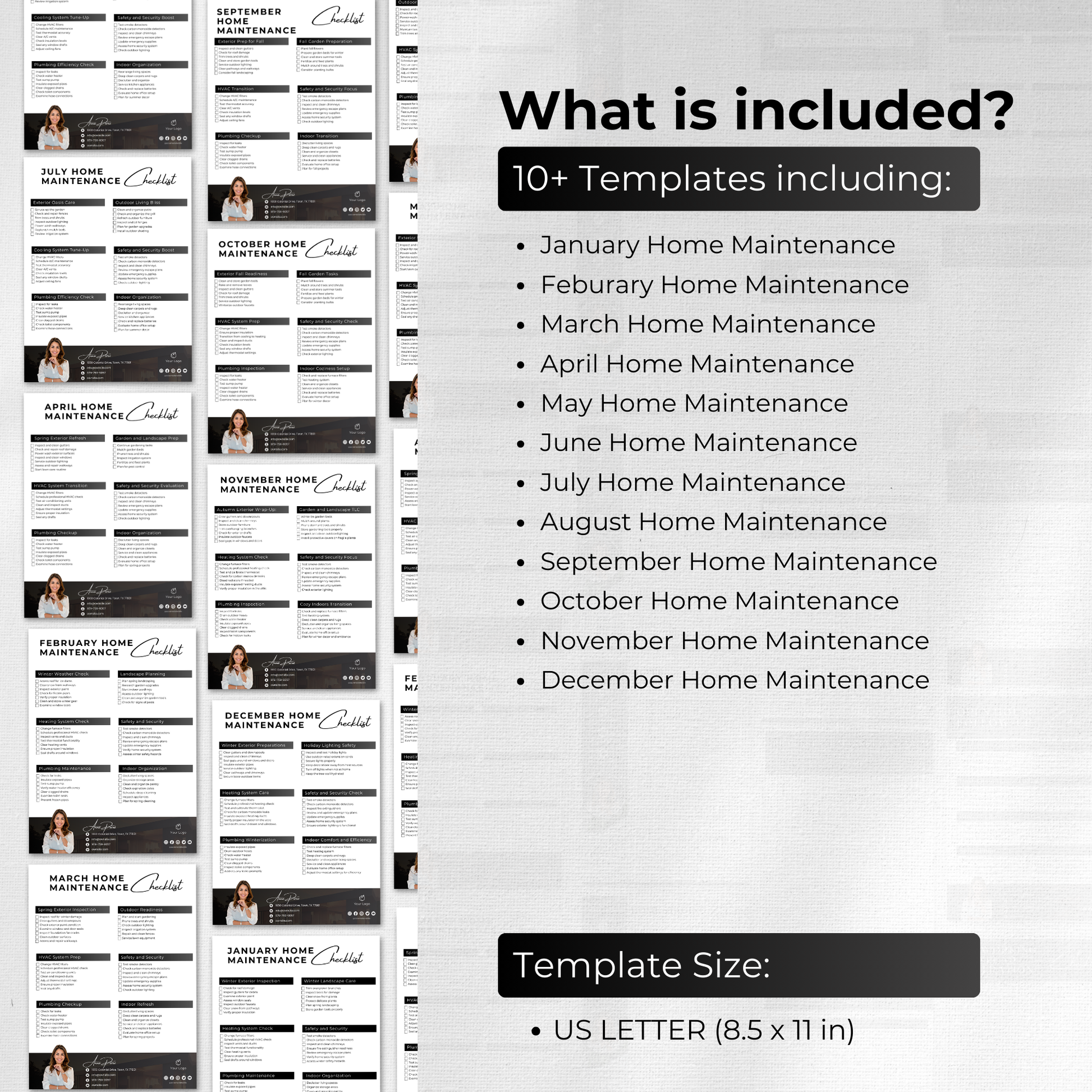 Monthly Maintenance Checklist -Luxury-Black