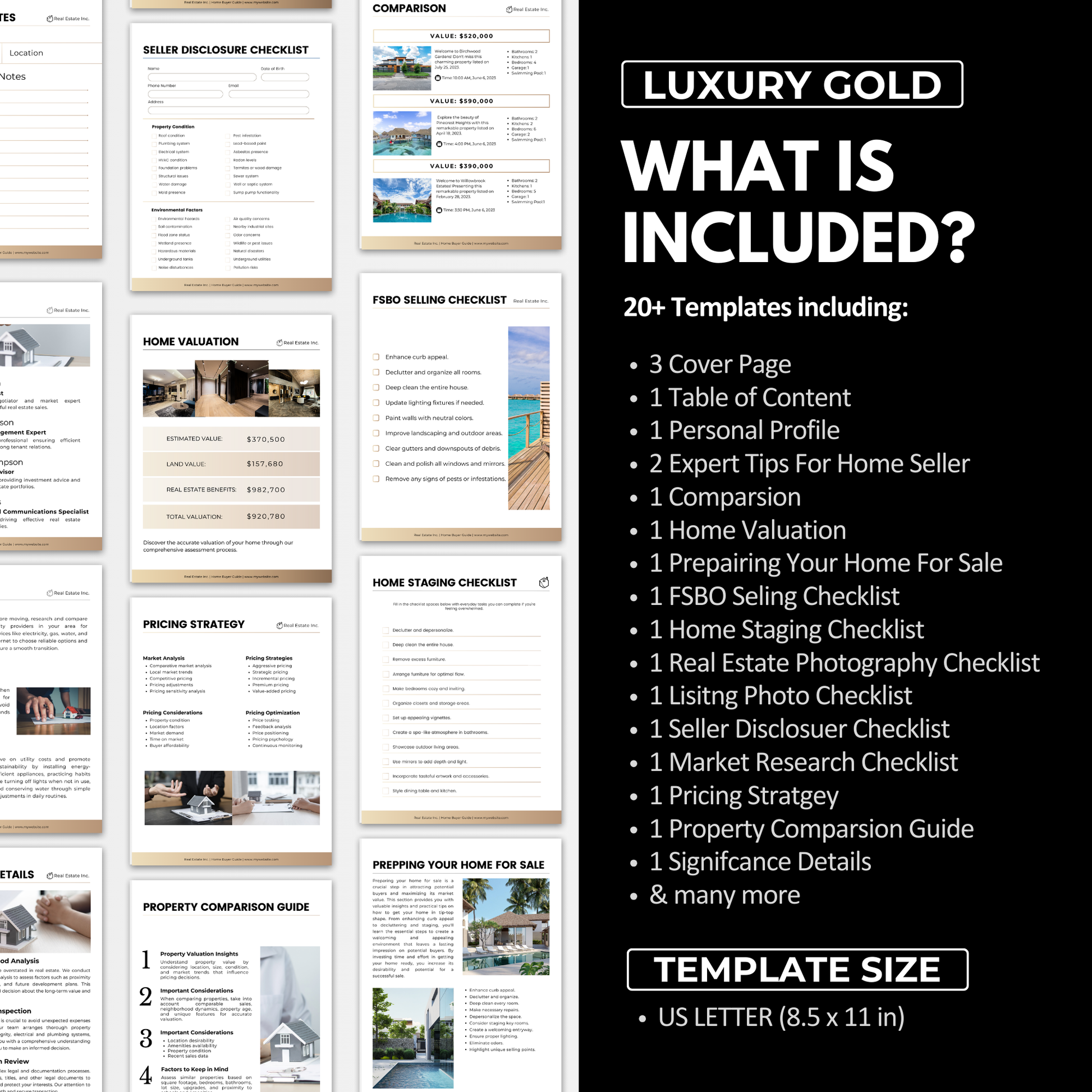 FSBO Guide Template Bundle-Luxury Gold