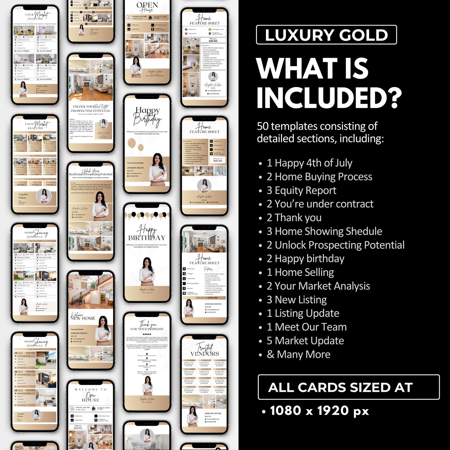 textable cards bundle-luxury gold