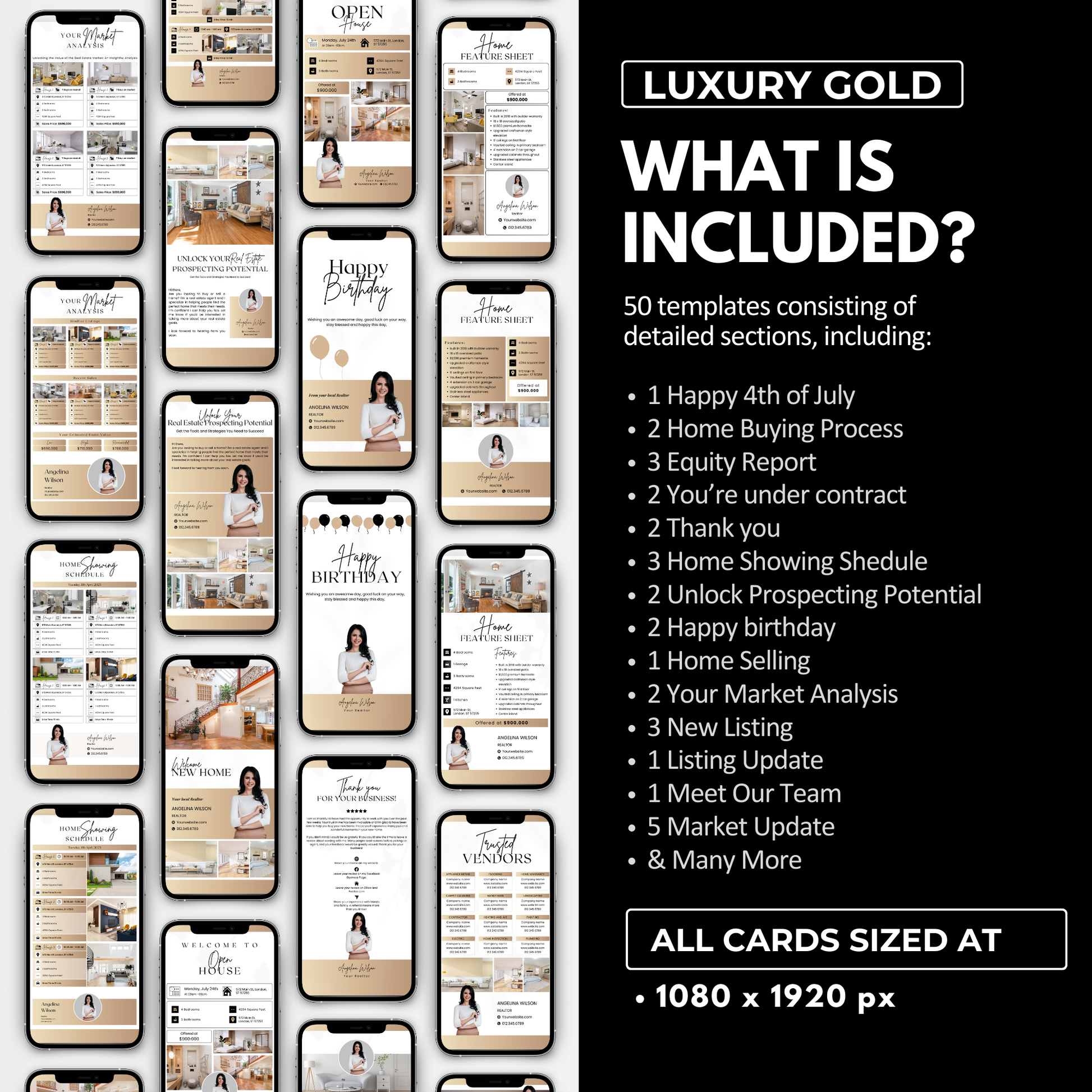 Textable Cards Bundle-Luxury Gold