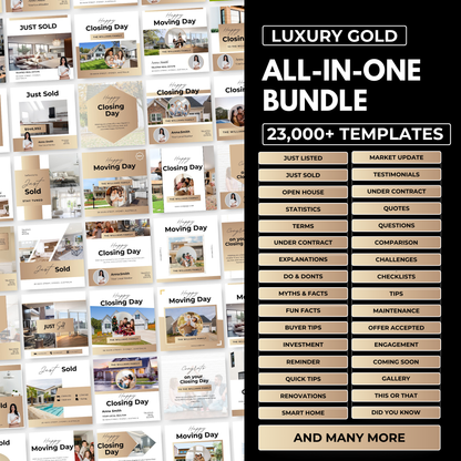 Big Social Media Template Bundle-Luxury Gold