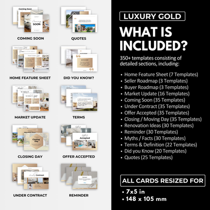 Themed Postcards Bundle-Luxury Gold