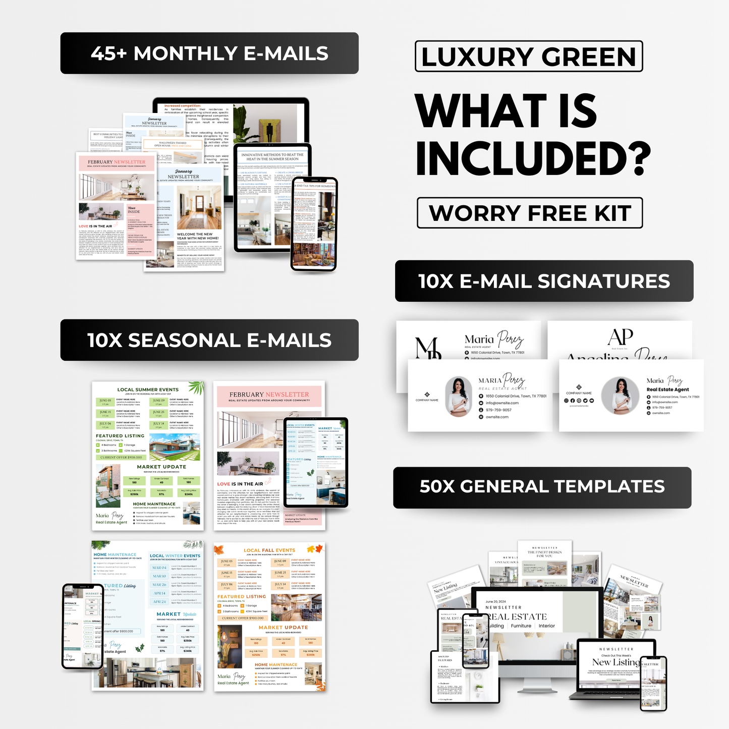 email template bundle - sage green