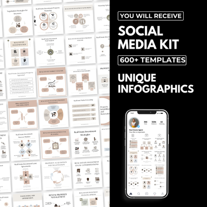 Infographics Mega Pack-Boho Colors(social media kit)