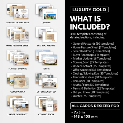 Postcard Bundle-Luxury Gold