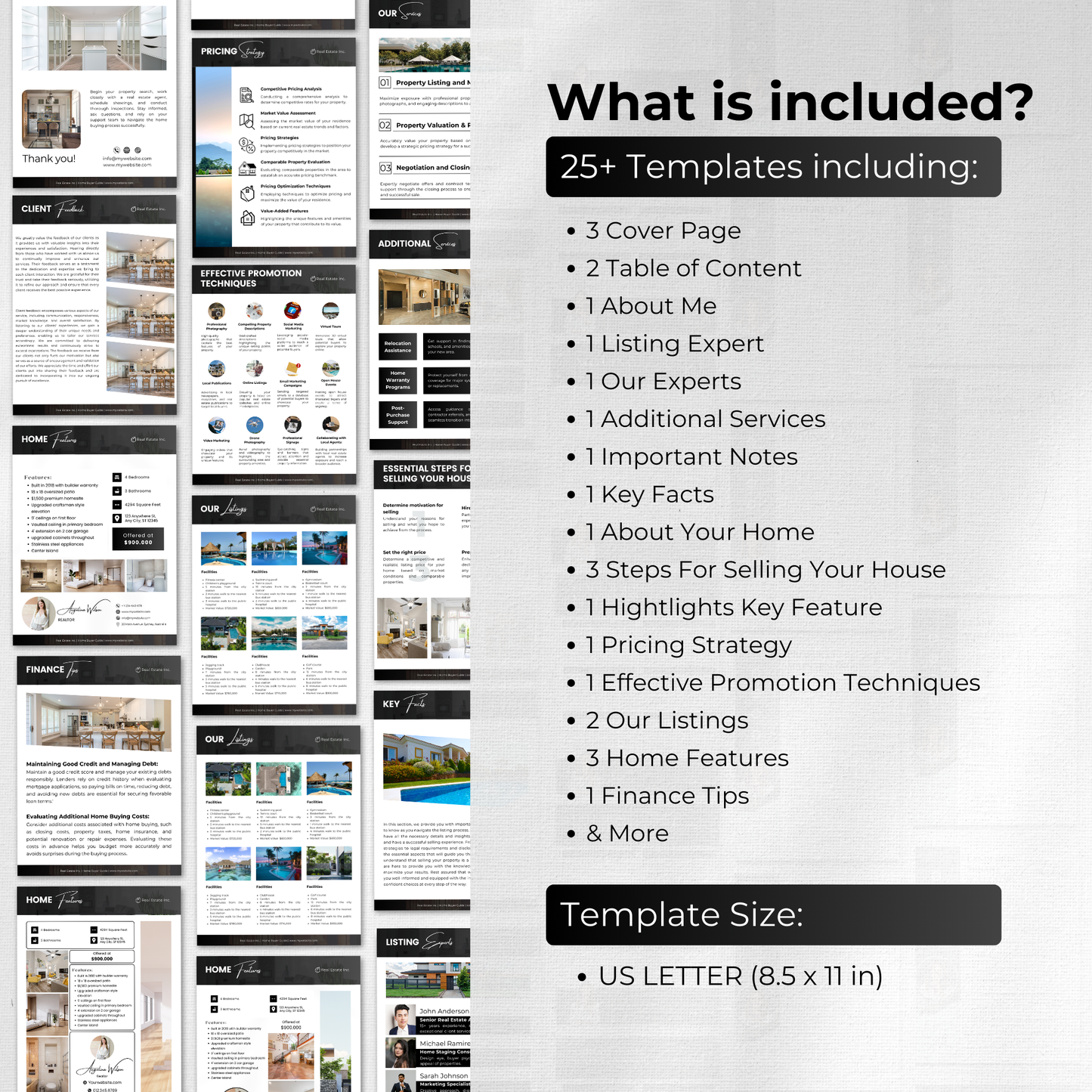 property listing presentation bundle-luxury black