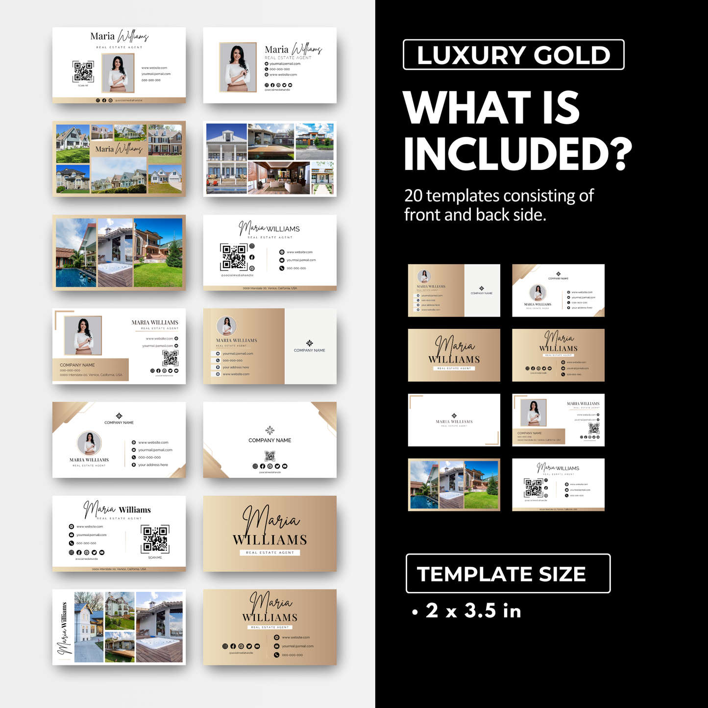 business card bundle-luxury gold