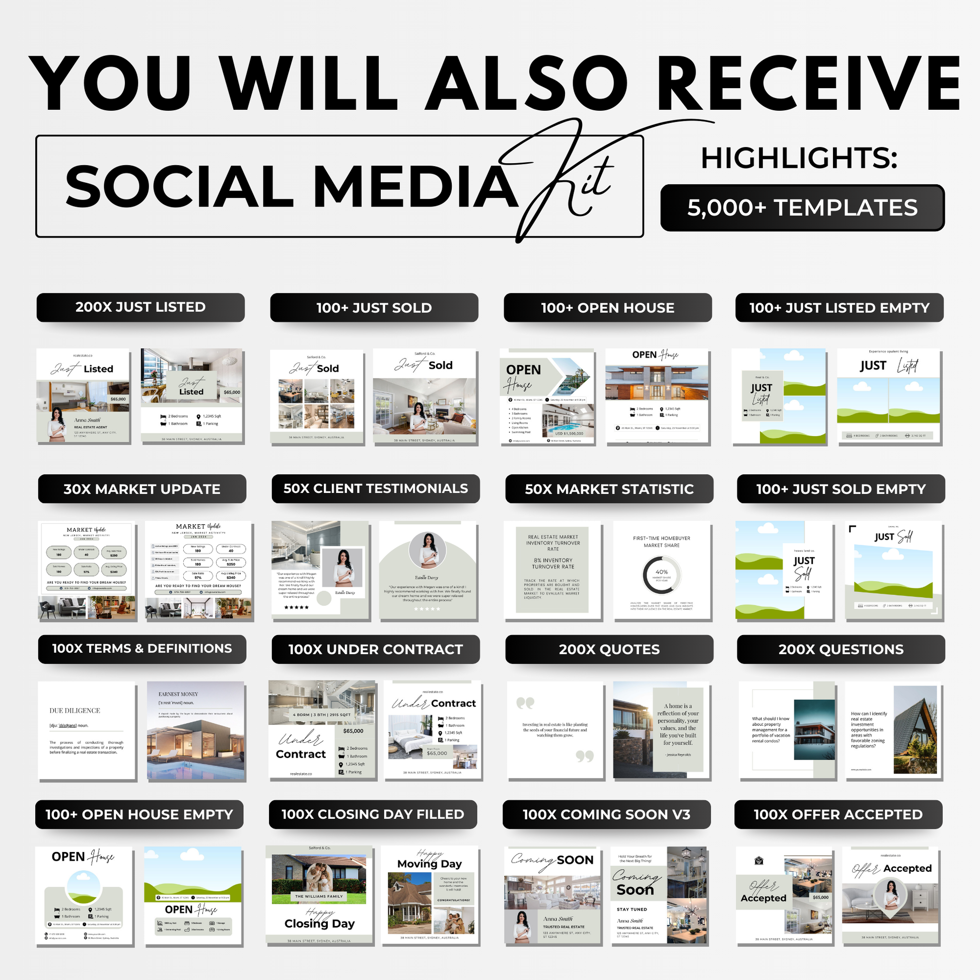 Social Media Listing Bundle-Sage Green