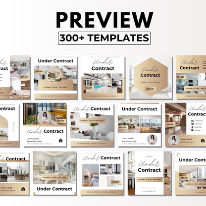 Under Contract Social Media Template Bundle-Luxury Gold