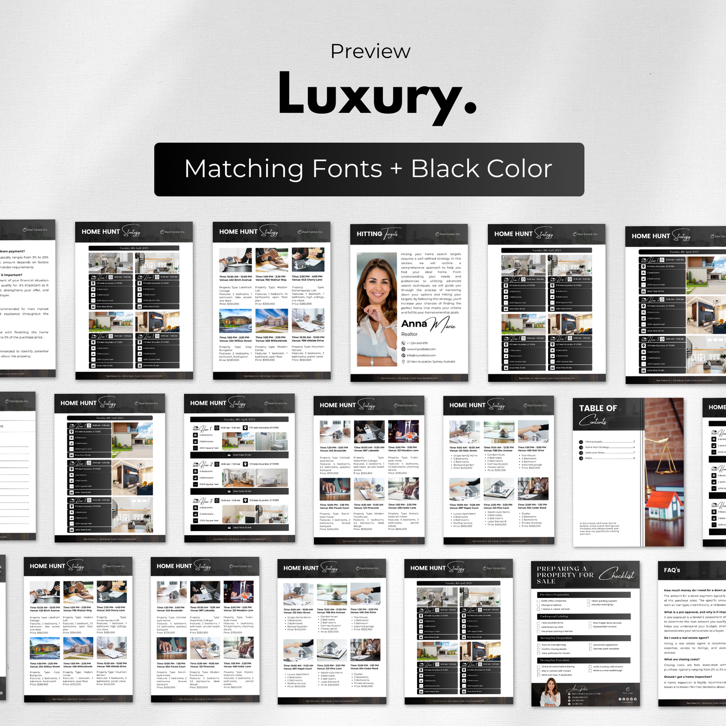 house hunting template bundle-luxury black(luxury color)