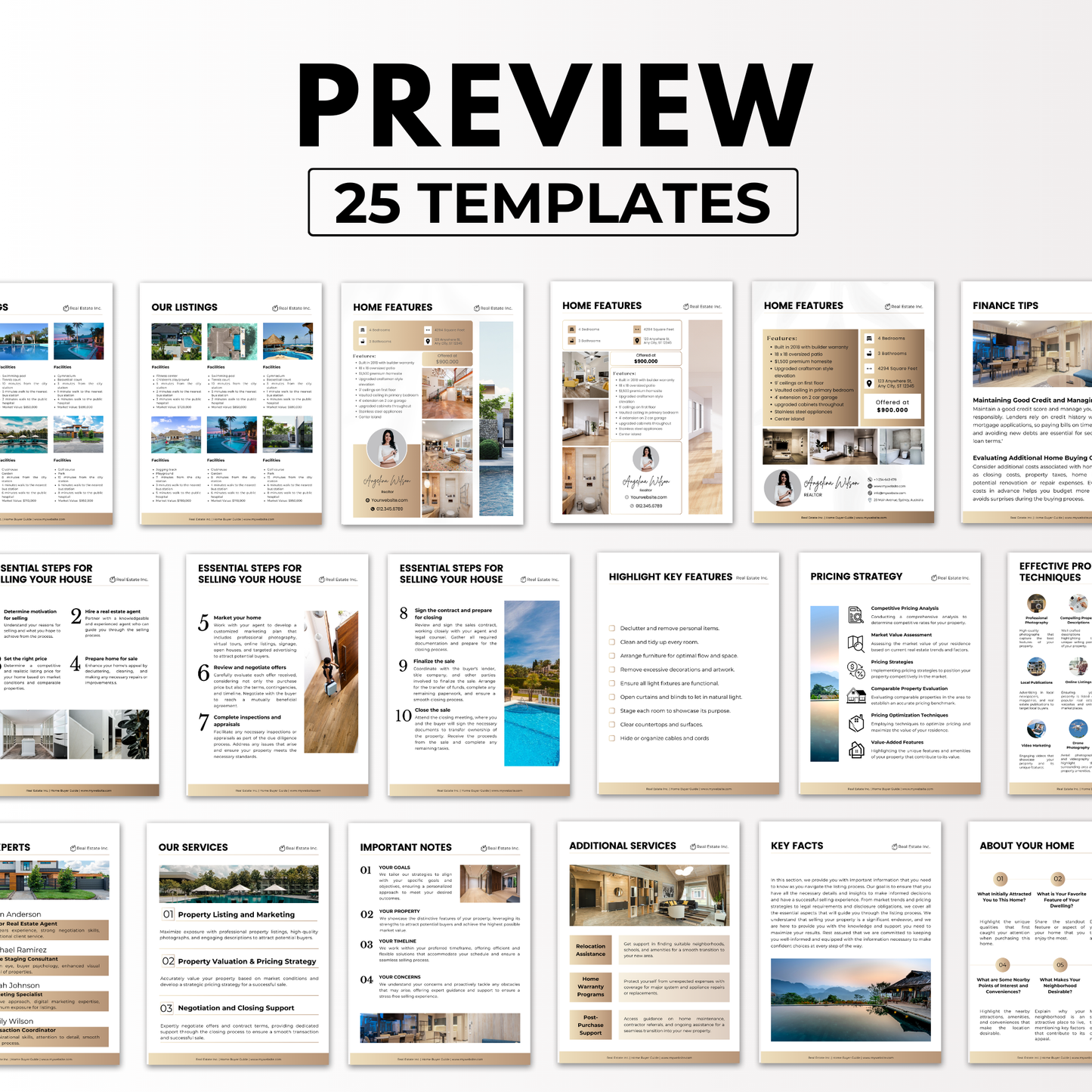 listing presentation template bundle-luxury gold