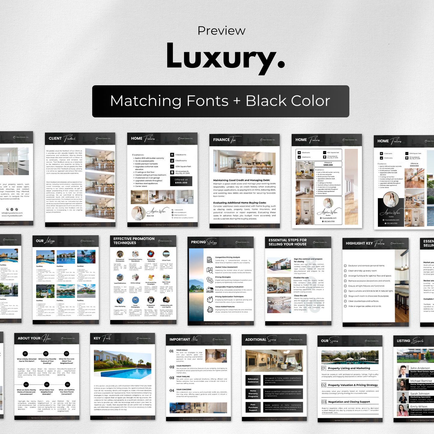 property listing presentation bundle-luxury black