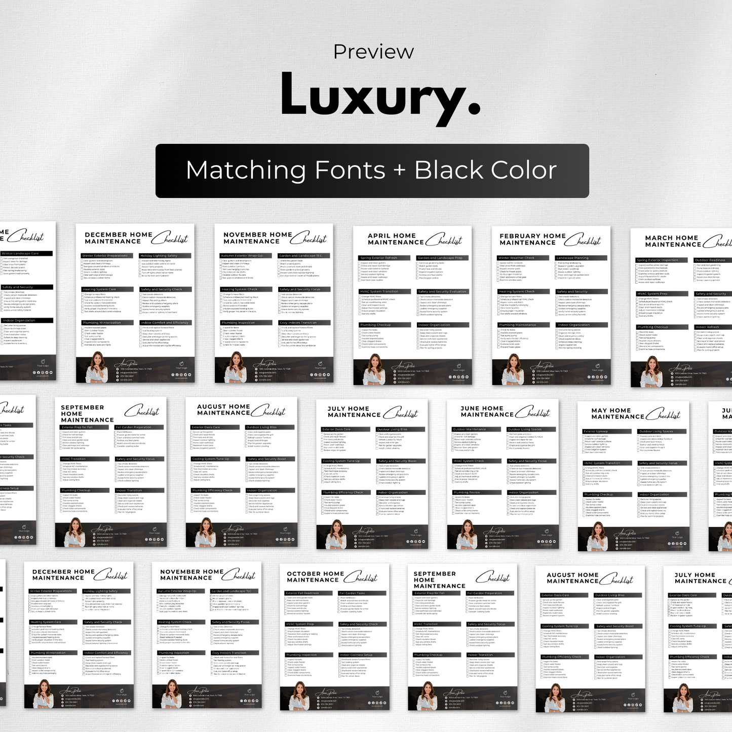 monthly maintenance checklist -luxury-black