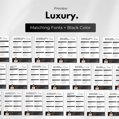 Monthly Maintenance Checklist -Luxury-Black