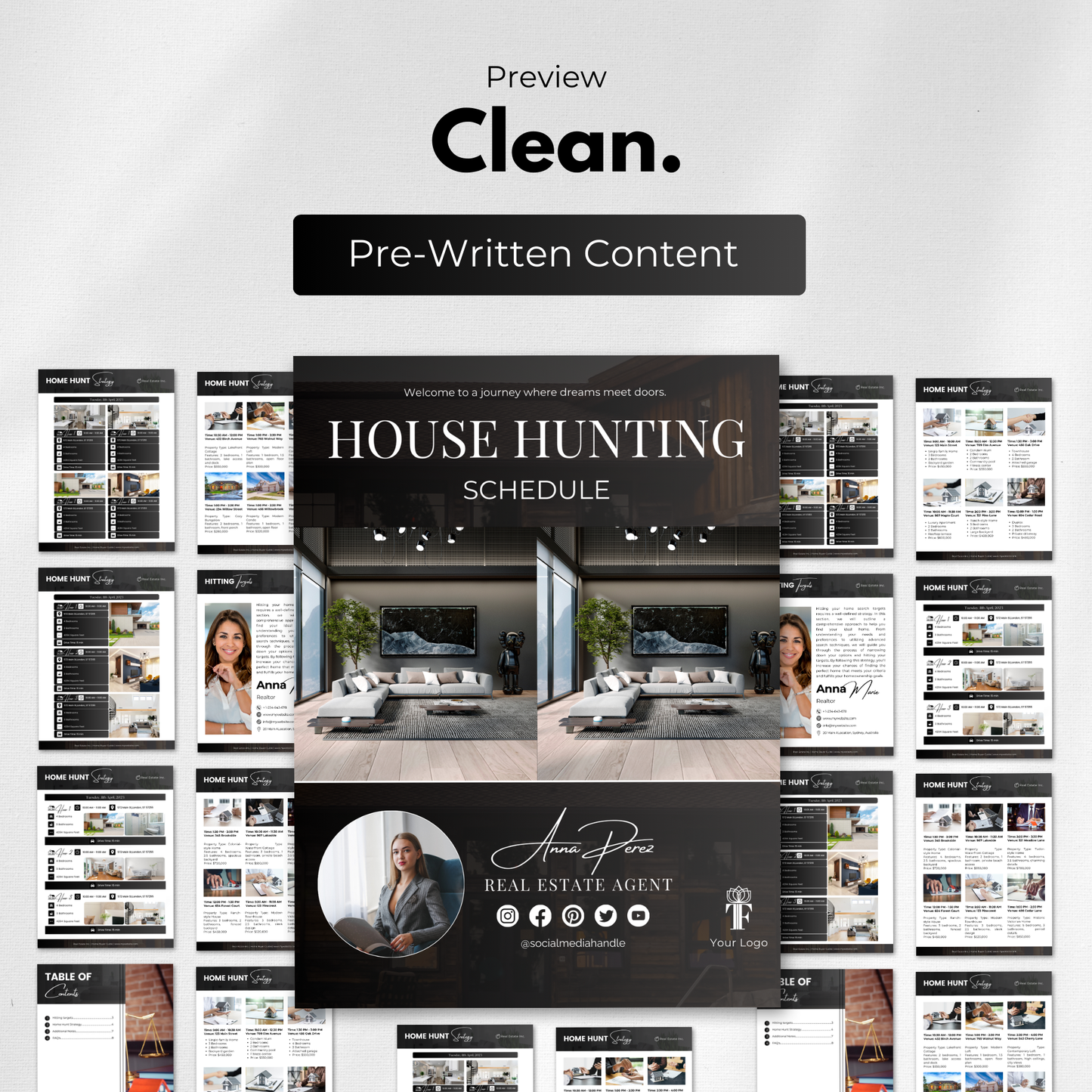 house hunting template bundle-luxury black(pre-written content)